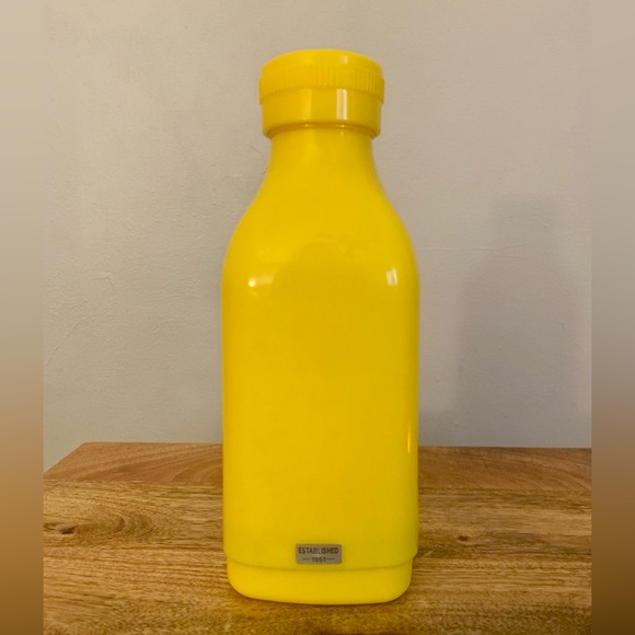 Yellow Insulated Rectangular Plastic Thermos, Milk Bottle Shape, Vintage - Picture 2 of 6